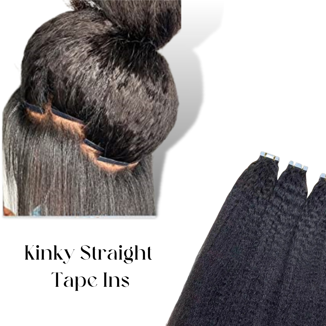 Kinky Straight Tape In  Hair Extensions