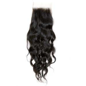 Raw Indian Wavy Closure Transparent 5"x5"